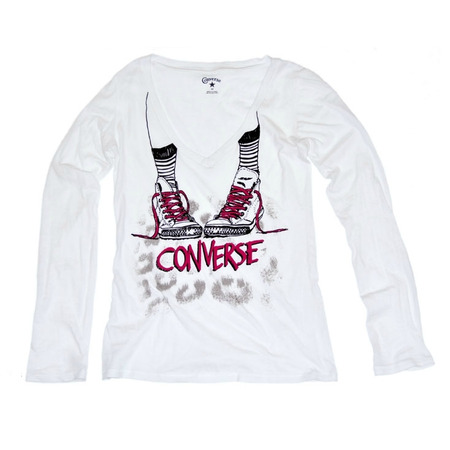 Converse Camiseta Mujer T-Boots M/L (blanco)