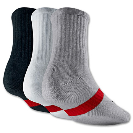 Jordan Calcetines Dri Fit Crew 3 Pares (901/negro/gris/blanco/rojo)