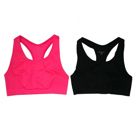 Champion Sport Bra Mujer Top-Unterstützung für Active Pack 2 Unid (negro/rojo solar)