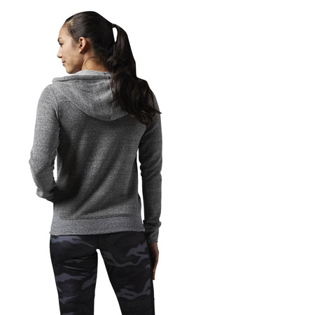 Reebok Mujer Sudadera Elements Big Logo Fitness Full-ZIp (gris)