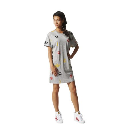 Adidas Originals Vestido Tee Kleid "Lettering" (gris)