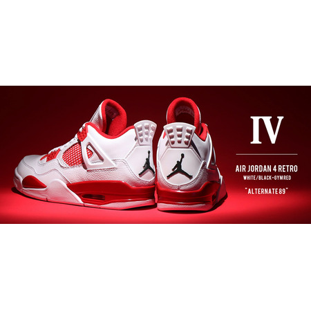 Air Jordan 4 Retro "Alternate 89" (106/weiß/schwarz/gym rot)
