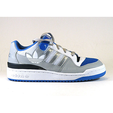 Adidas Forum Low Niño (28-35)(gris/blanco/azul)
