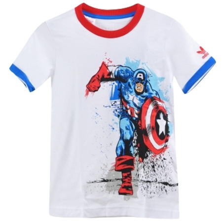 Original Capitan America Kinder T-Shirt (blancoazul/red)