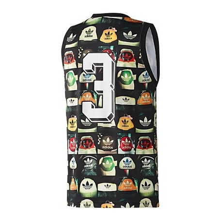 Adidas Original Camiseta Allover Print Hell Tank (negro)
