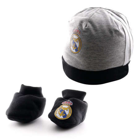 Adidas Bebé Set Gorro+ Patucos Real Madrid (gris/blanco)