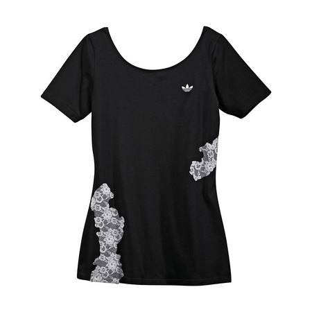Adidas T-Shirt Flock Lace (schwarz/weiß)
