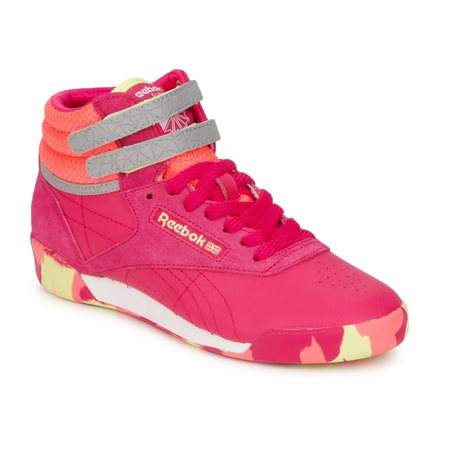 Reebok Freestyle HI Junior (rosa/naranjaelectrico/lima)