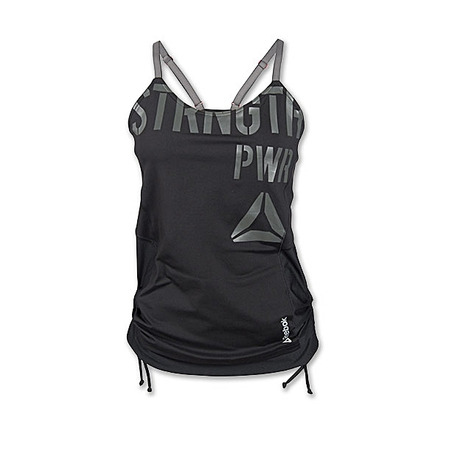 Reebok Fitness Power Long Bra Top (Negro/Gris)