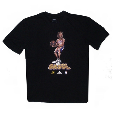Adidas T-Shirt NBA GFX Karikatur Gasol (schwarz)