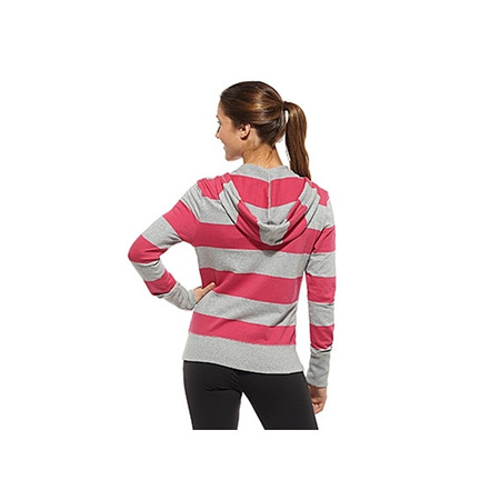Reebok Sudadera Elemente Full Zip Stripe (Rosa/Gris)