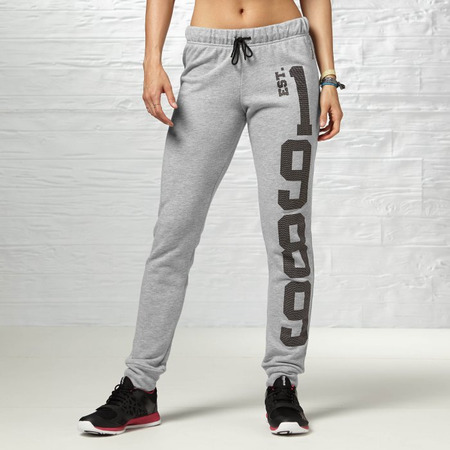 Reebok Hose Damen Aerobic Look Fit Manschette (gris/weiß)