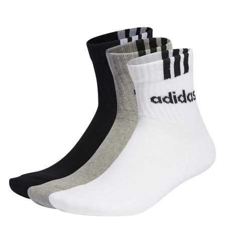 3-Streifen Linear Quarter Socken 3 Paare