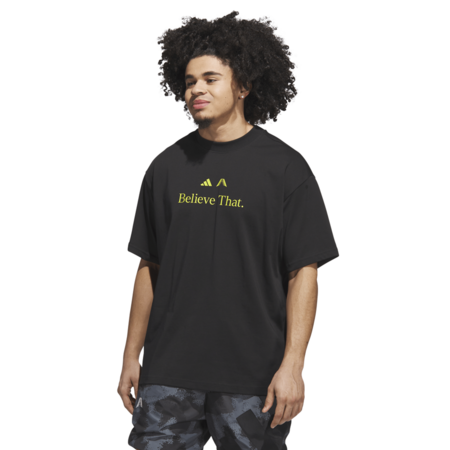 Adidas Basketball Anthony Edwards Believe That T-Shirt "Black/Preloved Lime"