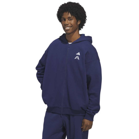 Adidas Basketball Anthony Edwards Foundation Full-Zip Hoodie "Dark Navy"