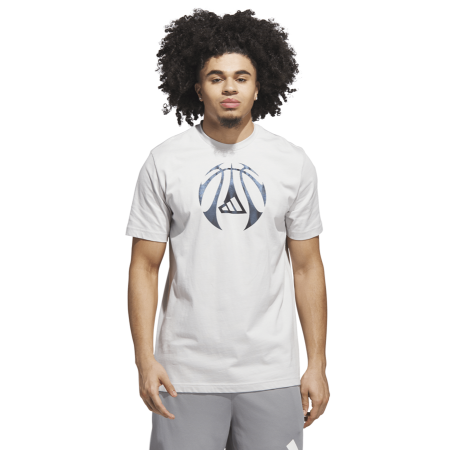 Adidas Basketball Millennium Hoops Graphic Tee "Grey"