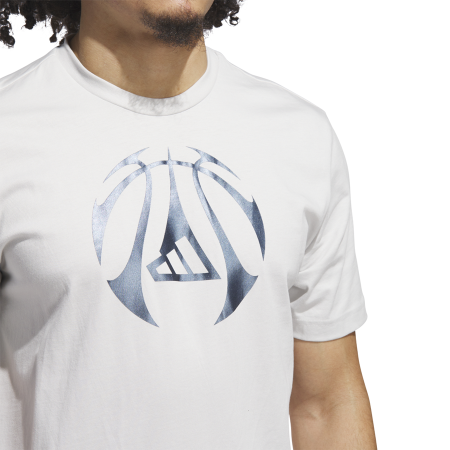 Adidas Basketball Millennium Hoops Graphic Tee "Grey"