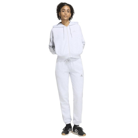 Adidas Essentials 3-Stripes French Terry Cuffed Pants "Light Grey Heather"