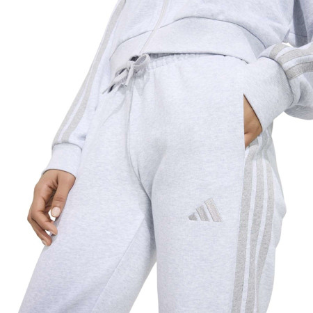 Adidas Essentials 3-Stripes French Terry Cuffed Pants "Light Grey Heather"