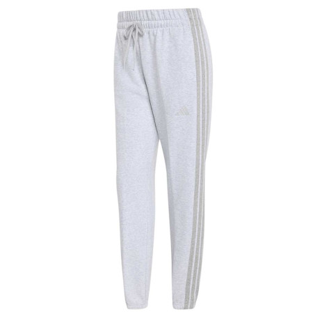 Adidas Essentials 3-Stripes French Terry Cuffed Pants "Light Grey Heather"