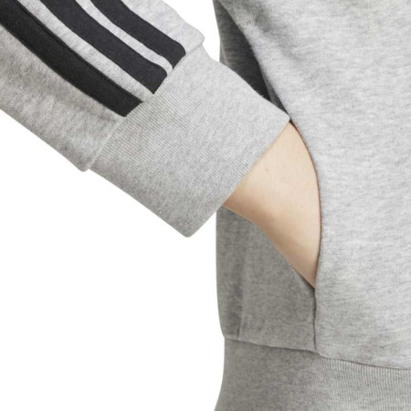Adidas Essentials 3-Stripes French Terry Full-Zip Hoodie "Grey"