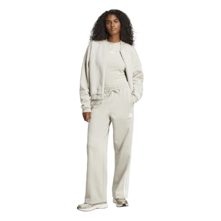 ADIDAS ESSENTIALS 3-STRIPES OPEN HEM FLEECE PANTS "Beige"