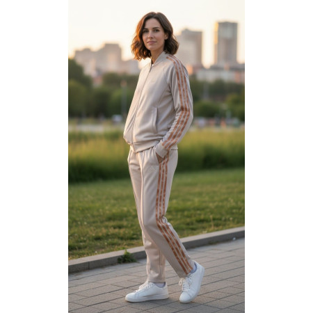 Adidas Essentials 3-Stripes Track Suit "Beige"