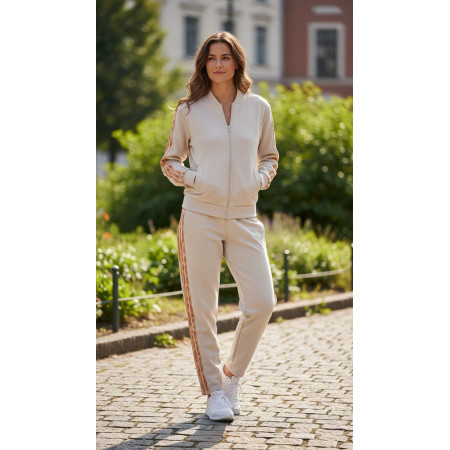 Adidas Essentials 3-Stripes Track Suit "Beige"