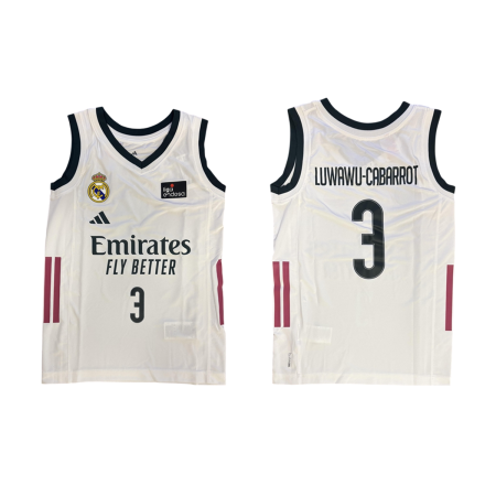 Adidas Junior Real Madrid Basketball 26/27 Home Jersey  "White"