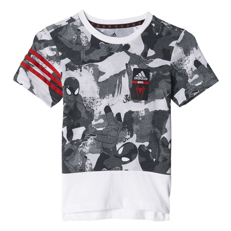 Adidas Marvel Boys Spider-Man Cotton Tee (Weiß/Schwarz/Scarlet)