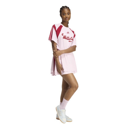 Adidas Mesh skirt with signature 3-Stripes for iconic "Pink"