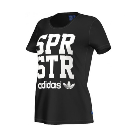 Adidas Originals Camiseta Mujer Big Letter Superstar (negro/blanco)