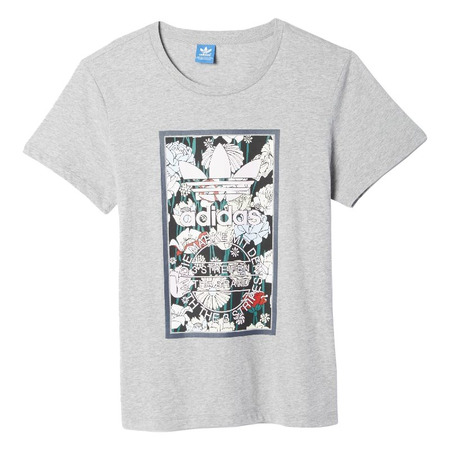 Adidas Originals W T-Shirt Tongue Label Boyfriend (grau)