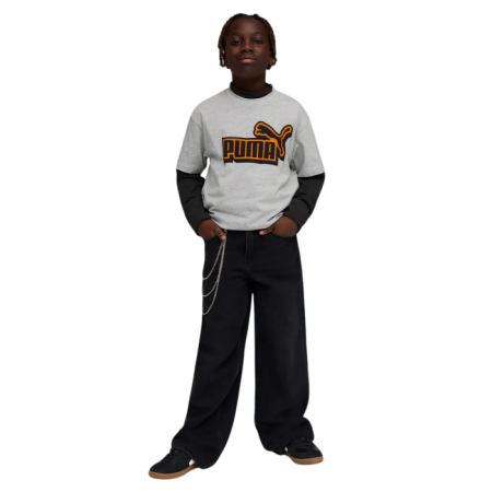 Puma ESS LOGO LAB Relaxed Tee "Light Gray Heather"