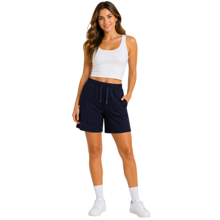 Campagnolo Women's Bermuda shorts in stretch cotton "Black Blue"