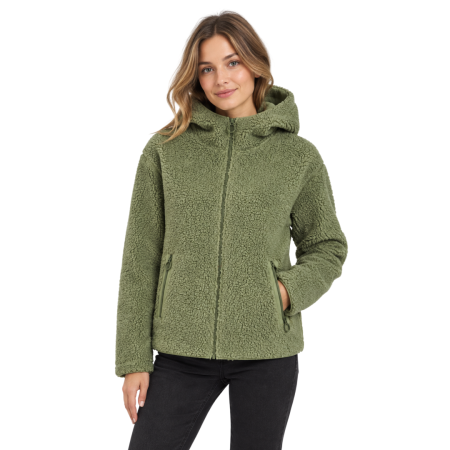 Campagnolo Women's faux fur Hooded Jacket "Green Tea"