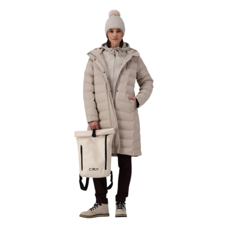 Campagnolo Women's long padded down jacket with hood "Kaki"