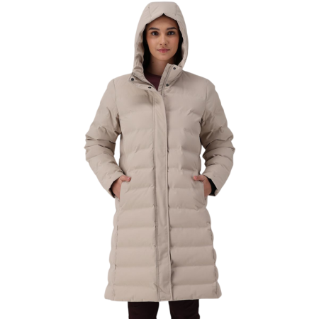 Campagnolo Women's long padded down jacket with hood "Kaki"