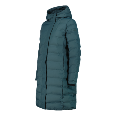 Campagnolo Women's long padded down jacket with hood "Trek Green"