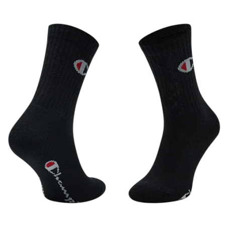Champion 3 Pack Crew C Logo Socks "Black"