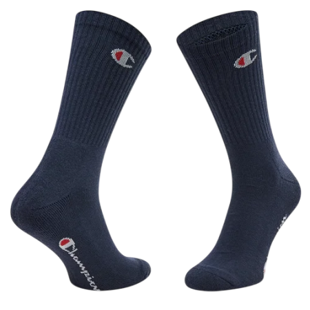 Champion 3 Pack Crew C Logo Socks "Navy-White-Grey"