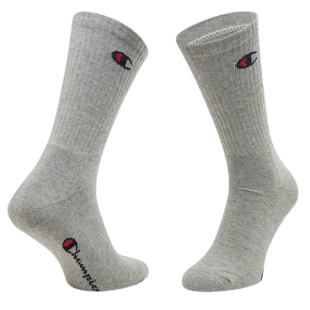 Champion 3 Pack Crew C Logo Socks "Navy-White-Grey"