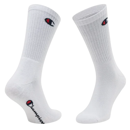 Champion 3 Pack Crew C Logo Socks "White"