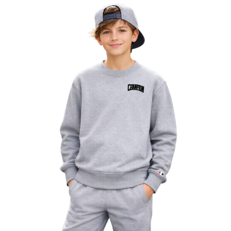 Champion Boys’ Crewneck Sweatshirt with Puff Print "Grey"