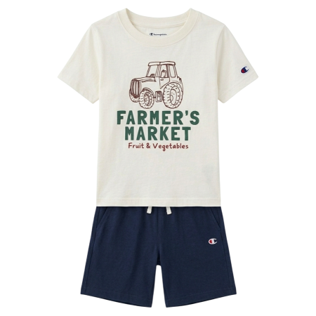 Champion Boys’ T-Shirt and Shorts Set "Cream and Navy"
