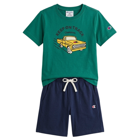 Champion Boys’ T-Shirt and Shorts Set "Green and Navy"
