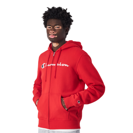Champion bestickt Big Logo Fleece Full-Zip Hoodie "Red"