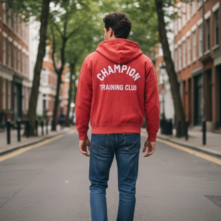 Champion Full Zip Hoodie Sweatshirt "Red"