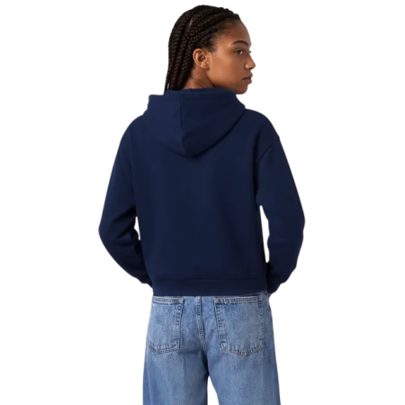 Champion Girls Graphic Logo Main Street Fleece Cropped Hooded "Navy"
