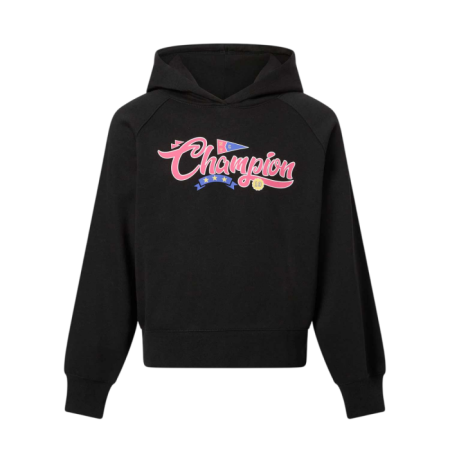 Champion Girls Hooded  Sweatshirt  graphic logo "Black-Pink"